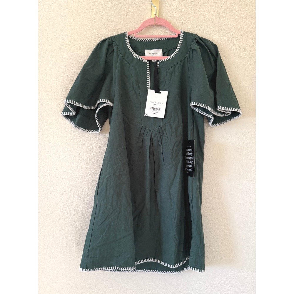 NWT Tuckernuck Pomander‎ Place Green Stitch Finley Flutter Sleeve Dress Size XXS